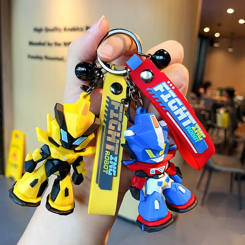 Creative Battle Robot Keychain Cartoon Transform Robot High-grade Pendant Keyring for Men Bag Car Charm Ornament Keyfob Jewelry