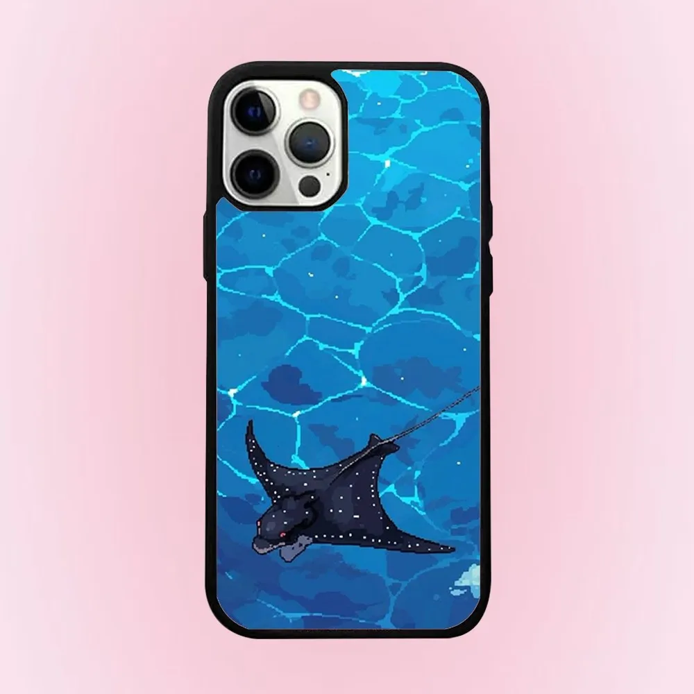 Ocean Sea Animal Manta Ray Phone Case For iPhone 16e,16,15,14,13,12,11,Plus,Pro,Max,Mini Magsafe Magnetic Wireless Charging