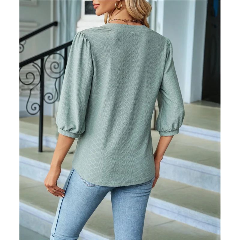 

ABP-Womens Summer Business Casual Blouses V Neck Short Sleeve Shirts Hollow Out Cute Lace Tops