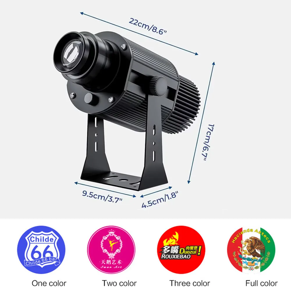 

Outdoor Commercial Custom Gobo Projector LED HD Rotating Logo Light IP67 Waterproof Advertising Image Spotlight for Storefront