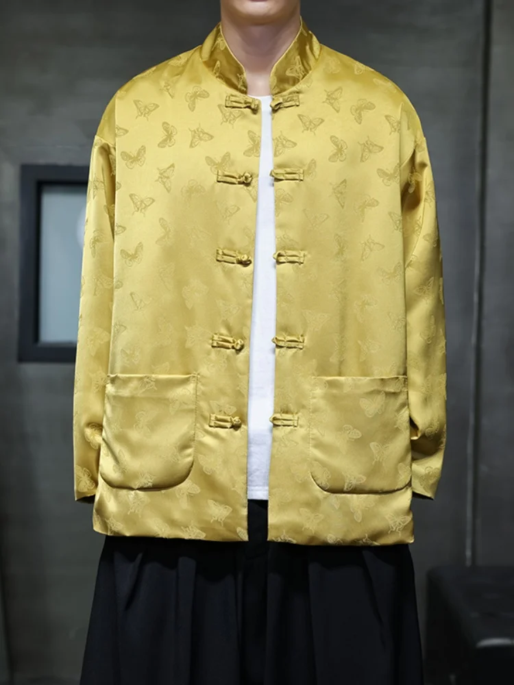 

Men's Spring Autumn Jaet Middle Aged And ly Sle Reformed Tang Costume Hanfu New Chinese Sle National Trend Button ...