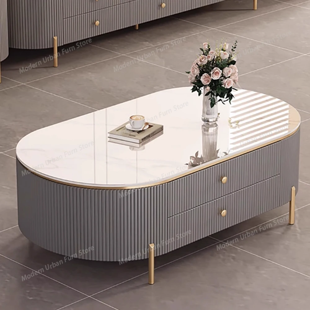 

Modern Decorative Coffee Tables Luxury Decor Metal Minimalist Coffee Tables Unique Oval Stolik Kawowy Living Room Furniture