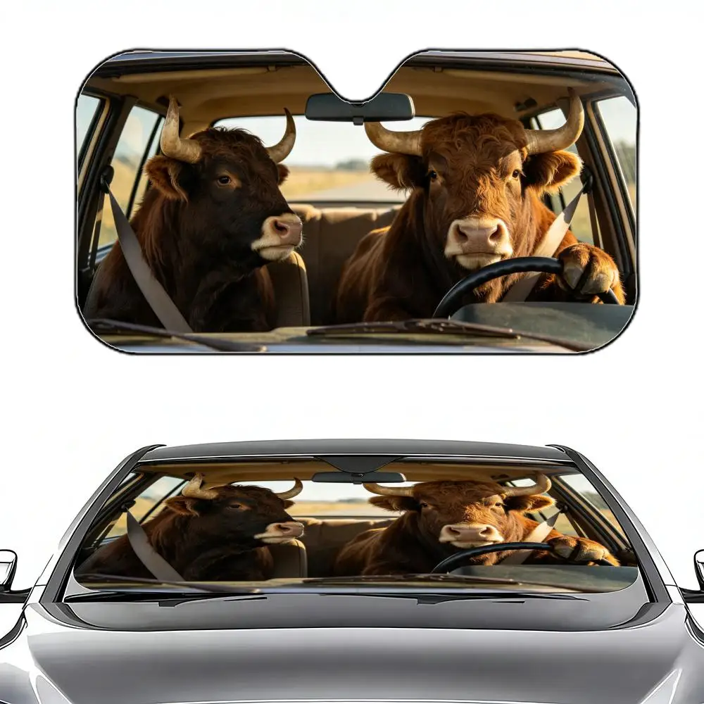 

The Entertaining Driving Bull Sun Visor Retractable Car Sun Visor Car Windshield Sun Shade UV Protector Window Cover