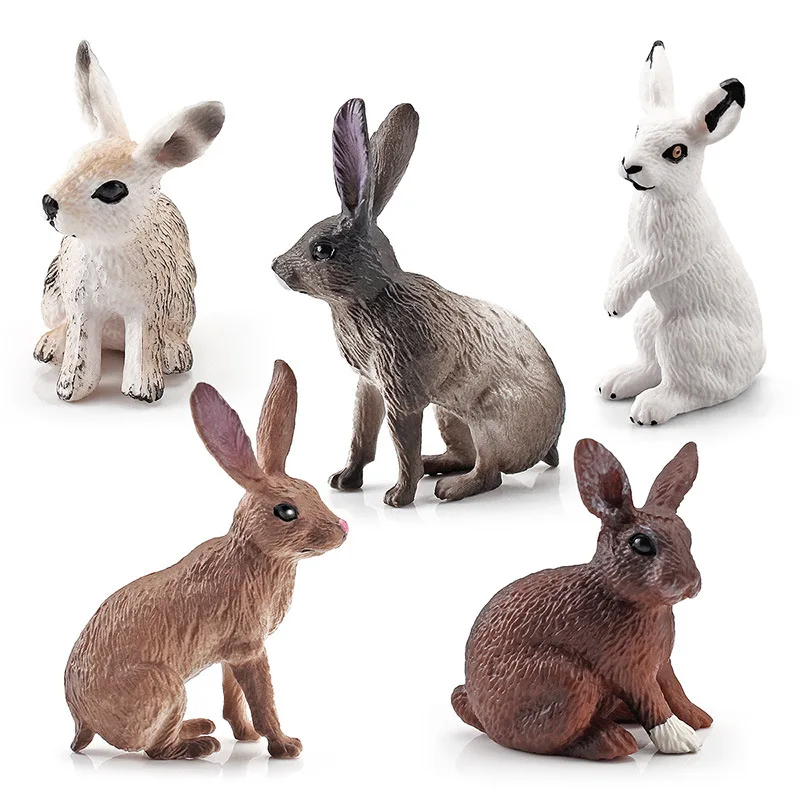 Simulated Zoo Action Figure Farm Rabbit Model Toys for Children Kids Cute Mini Animal Figurine Educational Toys Gift Home Decor