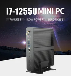 Lüfterloser Gaming-PC der 12. Generation Intel Core i7 1255U 1165G7 10710U Micro-Desktop-Computer NUC 4K HTPC für Gaming-Bürozeichnungen