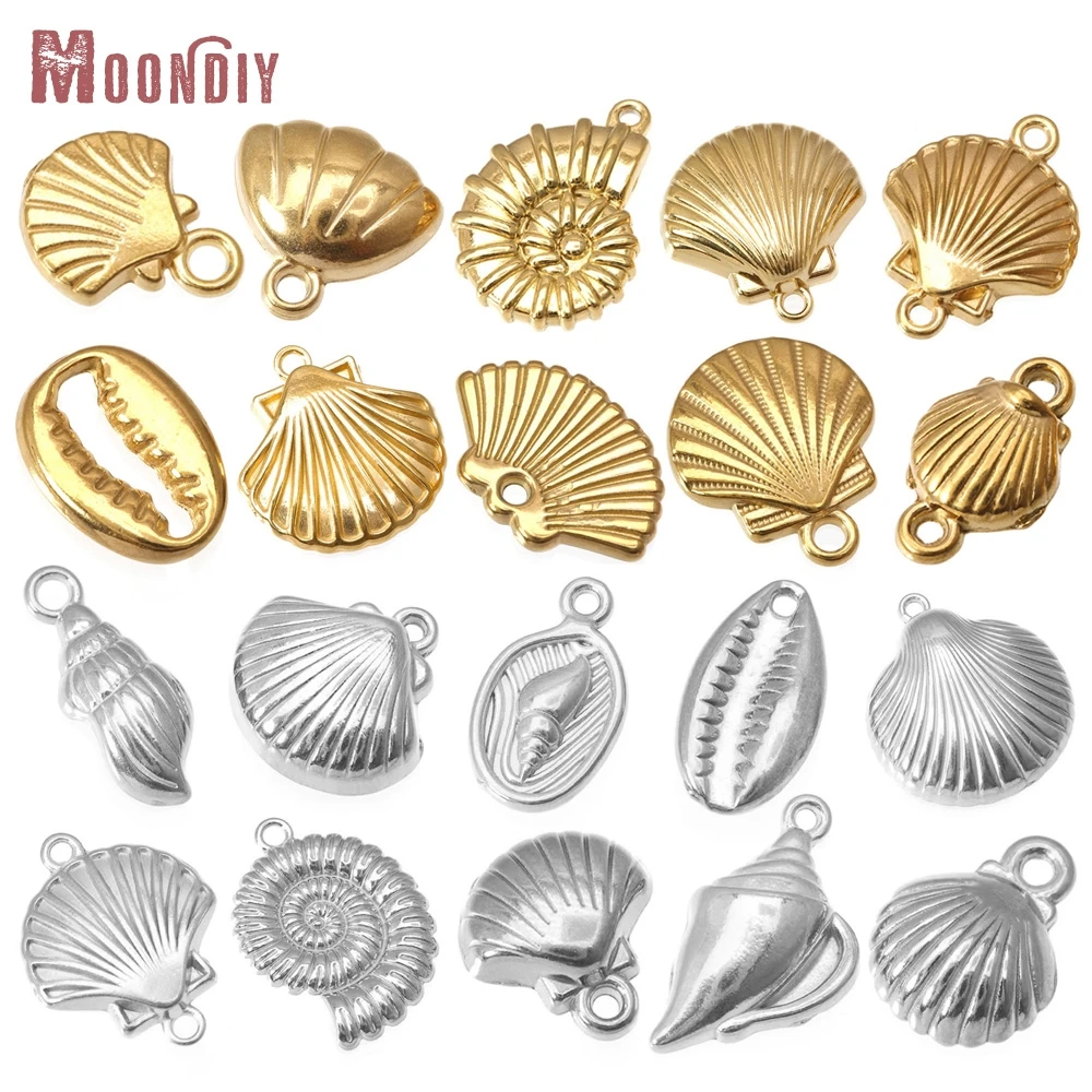 

Золотой цвет, подвески в виде ракушек из нержавеющей стали, подвески, высокое качество, ожерелье «сделай сам», серьги, подвески, аксессуары для изготовления ювелирных изделий