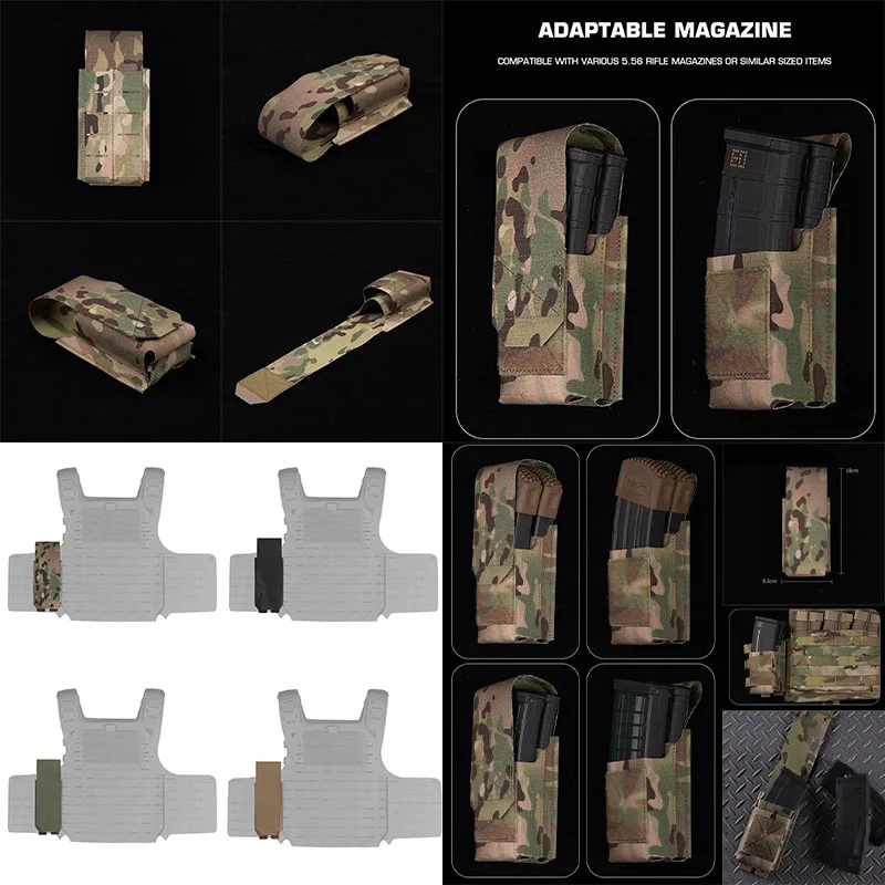 

Tactical Duplex Magazine Bag, Accessory Pack 5.56 Molle Clamshell Utility Box Bag for Plate Rack Vest Hook and Loop Fasteners
