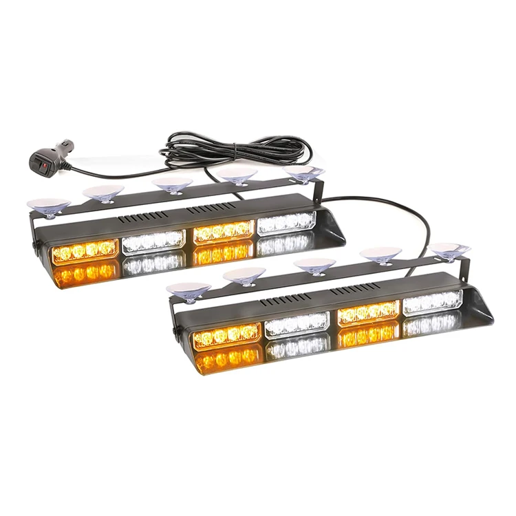 

2 in 1 LED Emergency Dash Strobe Light Bar Front/Rear Windshield Safety Flashing Warning Hazard Interior Lights for Vehicles