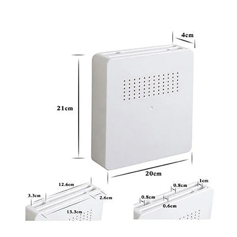 Plastic Kitchen Knife Storage Block Wall Mounted Knife Holder Storage Rack with 4 Slot, Detachable for Easy Cleaning, White