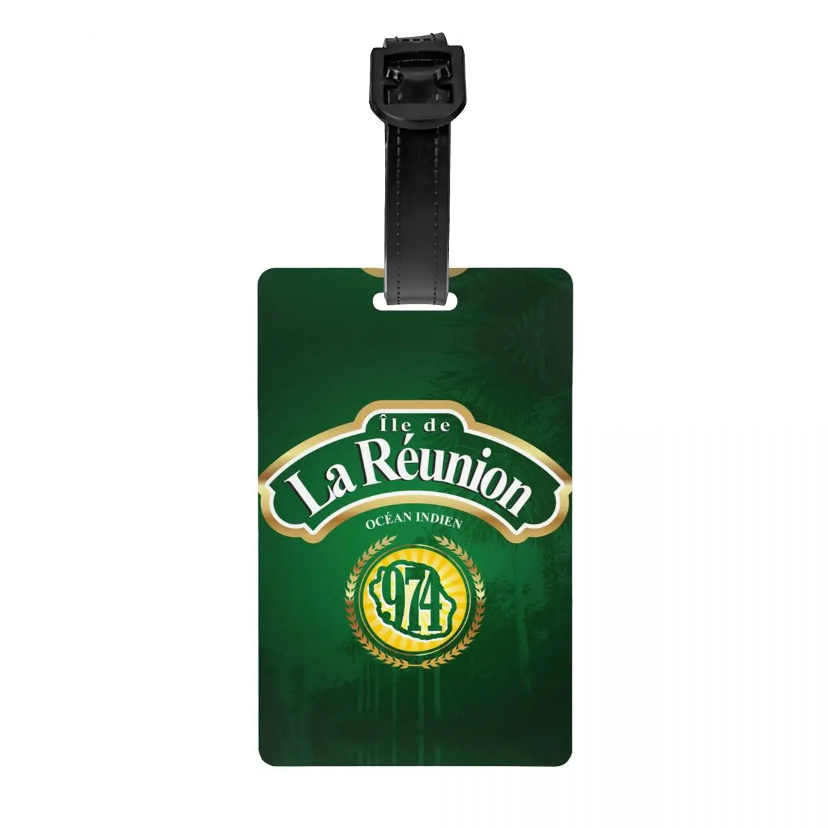 974 Reunion Island Luggage Tag for Travel Suitcase Margouillat Isle Beach Indian Ocean Privacy Cover ID Label