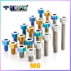 RTAMO Gr5 Titanium Bolt M6x10/12/18/20/25/30/35/40/45/50/55/60/65 Hex Head Screw for Bicycles Headset Brake and Motorcycles