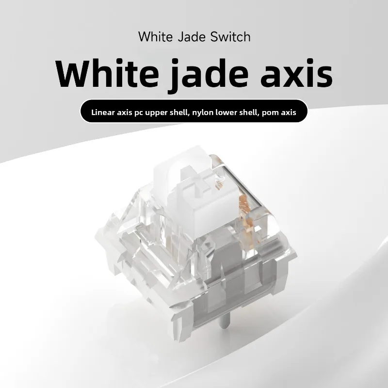 WEIKAV White Jade Switch HIFI Mahjong Sound DIY Mechanical Keyboard Five-pin Linear Switch Gaming Keyboard Accessories