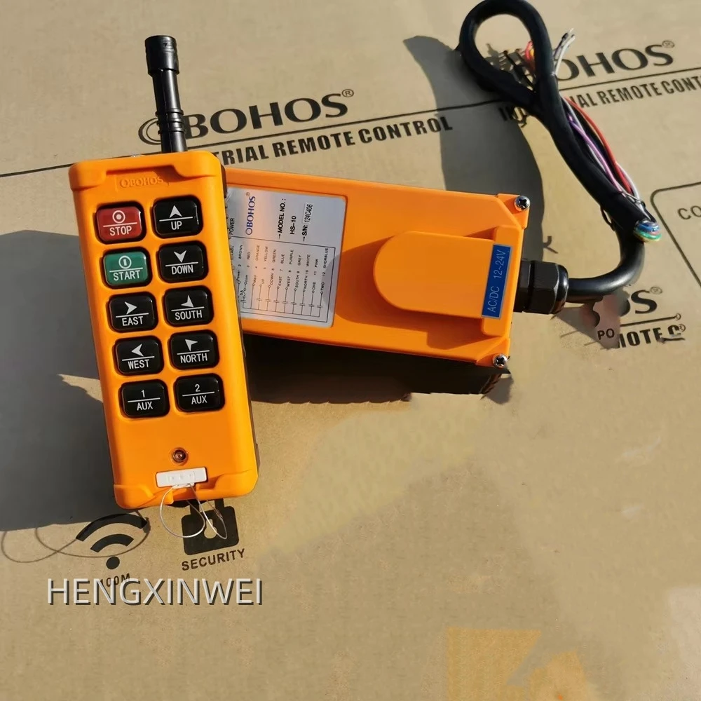 HS-10 4Motions 10Channels Hoist Crane Truck Radio Industrial  Remote Control System Industrial Controller Transmitter+Receiver