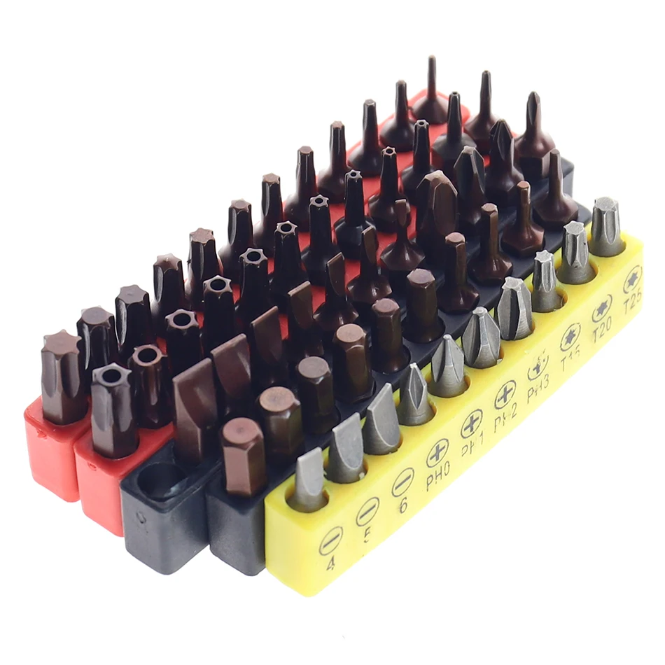 

1/4 Inch S2 Alloy Steel 25MM Long Magnetic Torx Phillips Flat-blade inner hexagon Screwdriver Bits Set Tools