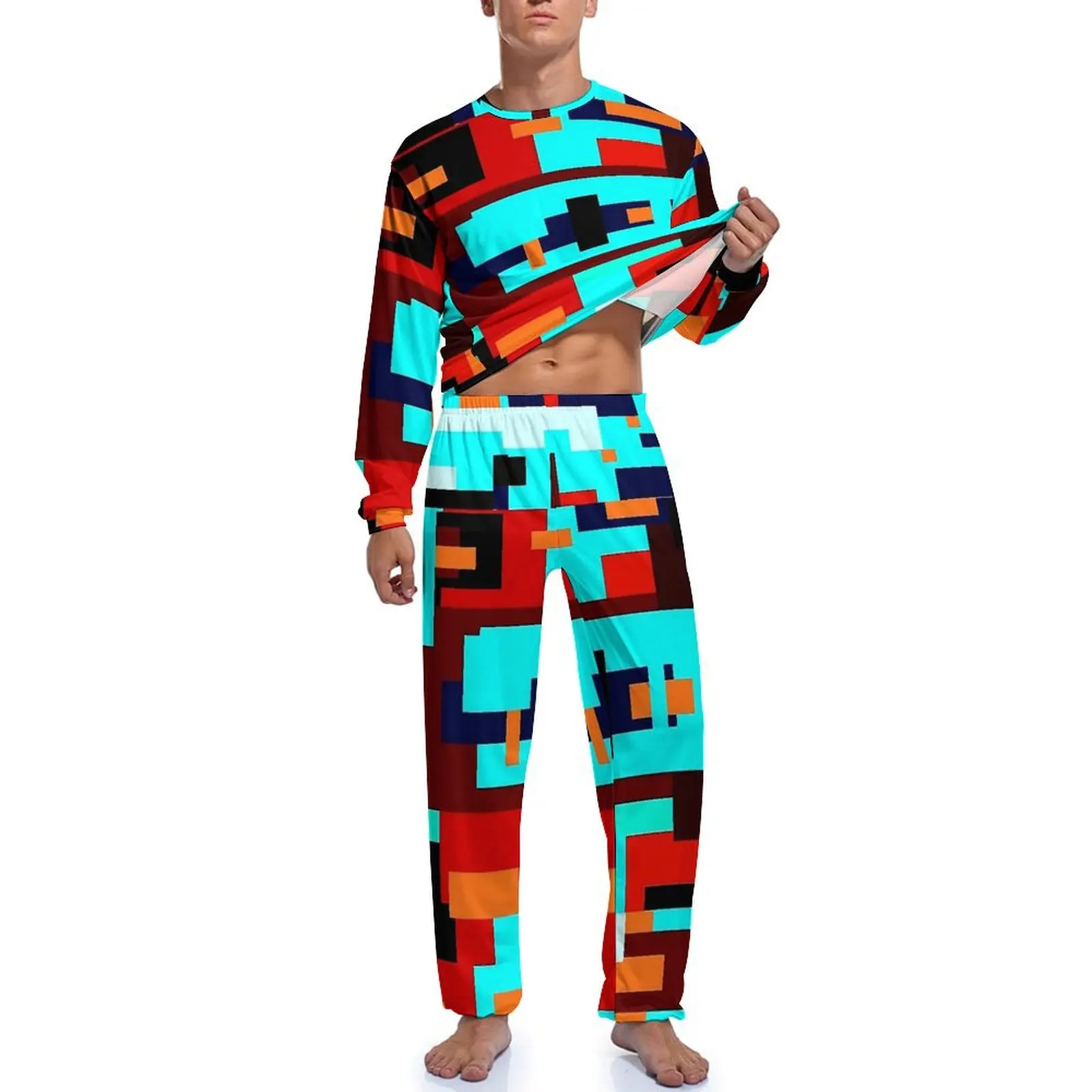 Ensemble de pyjama 2 pièces à manches longues pour hommes, vêtements de nuit mignons, vêtements de nuit à paillettes, XPop Art, graphiques de nuit, documents d'abonnés, printemps