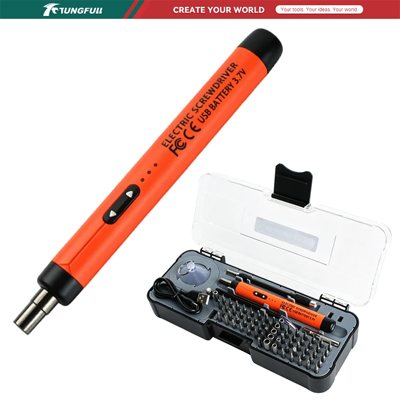 Cordless Rechargeable 3.7V Electric Screwdriver Kit Precision Laptop Repair Tool with 88pcs Bit Set for Laptop Opening