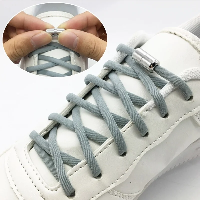 Shoelaces Semicircle Buckles No Tie Buckle Connector for Shoes Sneakers Shoelace Quick Tie Shoe Laces Metal Capsule Ties Lock image 5