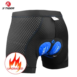 X-TIGER Men's Cycling Underwear Shorts 5D Padded Gel MTB Biking Shorts Anti-Slip Leg Grips Breathable Mesh Cycling Underwear