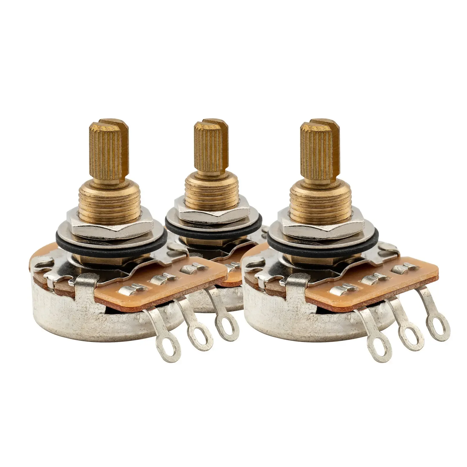 

3Pcs A250K Brass Inch Split Shaft Pots Audio Taper For USA Guitar
