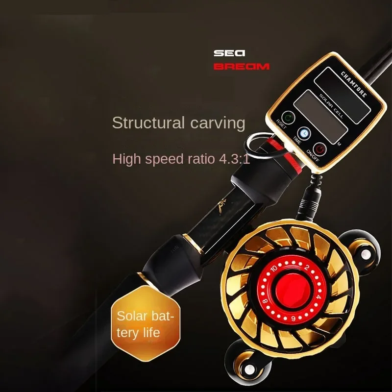 Raft fishing wheel slow down digital display raft wheel full metal counting raft wheel alarm belt discharge force micro lead image 4