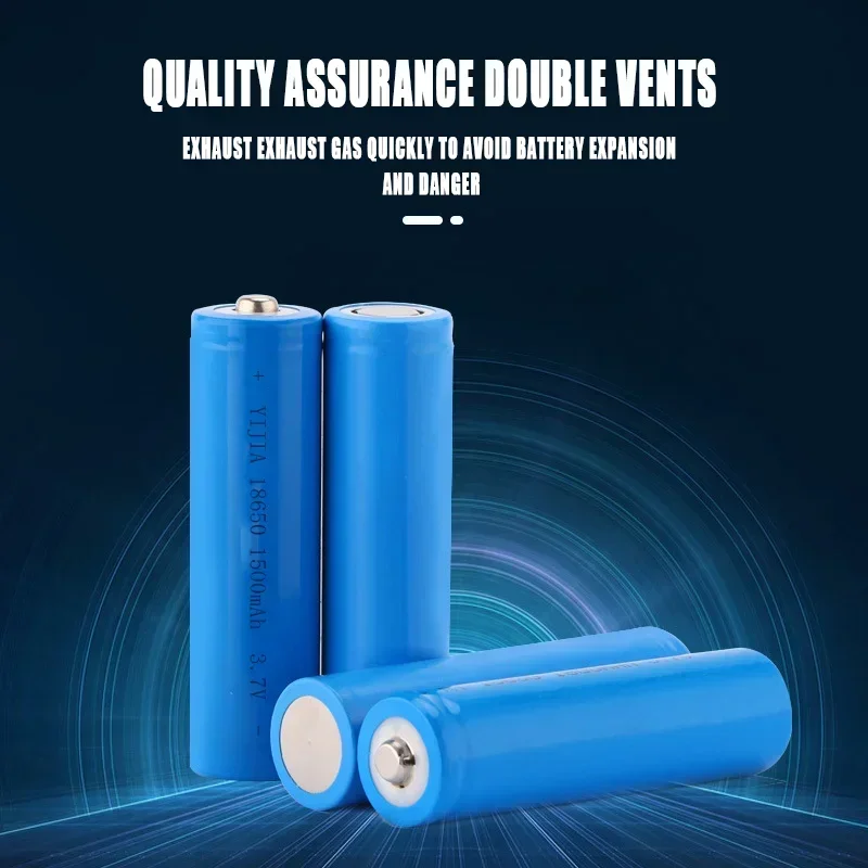 18650 Rechargeable Lithium Battery 18650 3.7V 1500mAh Suitable for Flashlight,Toys and Tools Lithium Battery