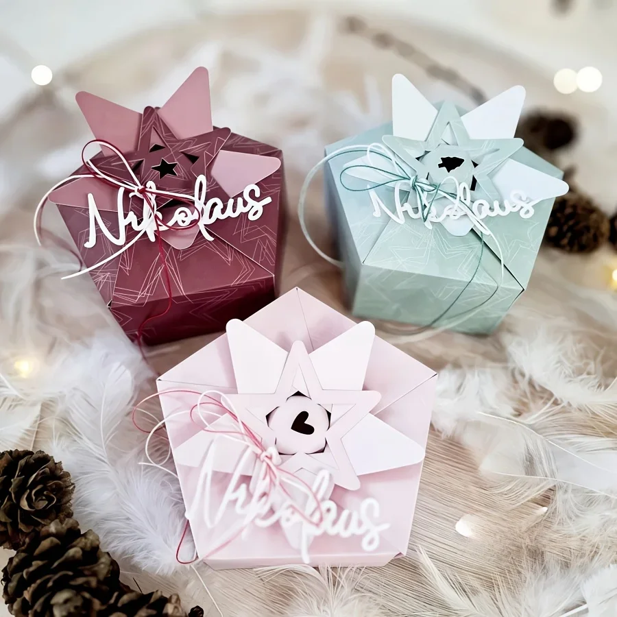 2025 جديد وصول ثلاثية الأبعاد هدية صندوق نجمي قطع معدنية يموت لصنع بطاقة القصاصات سكين قالب شفرة لكمة الاستنسل troqueles