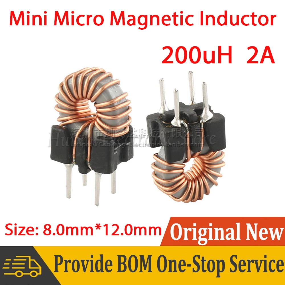 

5pcs Magnet Ring Common Mode Filter Inductor Inductance 200uH 2A Coil Common Mode Choke Pitch 4*4mm