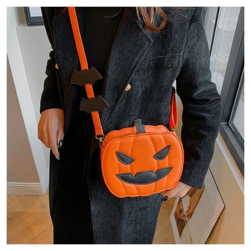 Weird Pumpkins Women's Bags Halloween Purse Color Splicing Travel Bag Handbags School Stitch Handbag Shoulder Makeup Luggage