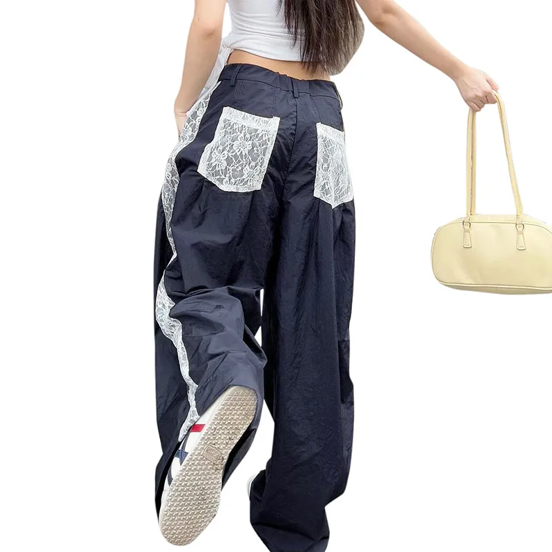 Lace Wide-legged Women's Summer New Casual High-waisted Draped Straight and Versatile Slim Slacks