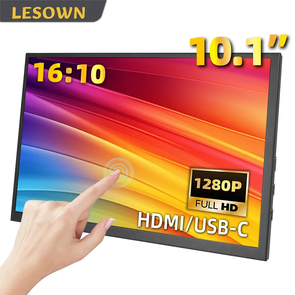 

LESOWN 10.1in Portable Monitor 1280x800 LCD Auxiliary Display Ultra-Thin IPS Panel Xbox Series X 60Hz Monitor for Windows mac OS