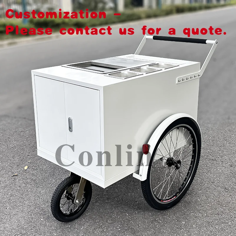 

custom.Mobile Bar Table Cold Fruit Stand Cart Food Trolly Wheels Party Food and Drink Kiosk Sale