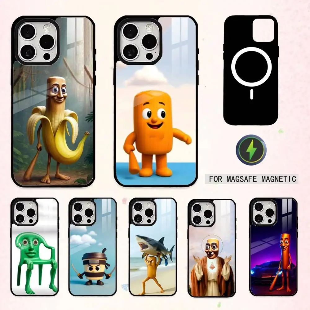 

T-Tung Tung Sahur Funny Phone Case For iPhone17,16,15,14,13,12,11 Plus,Pro Max Magnetic For Magsafe Wireless Charging