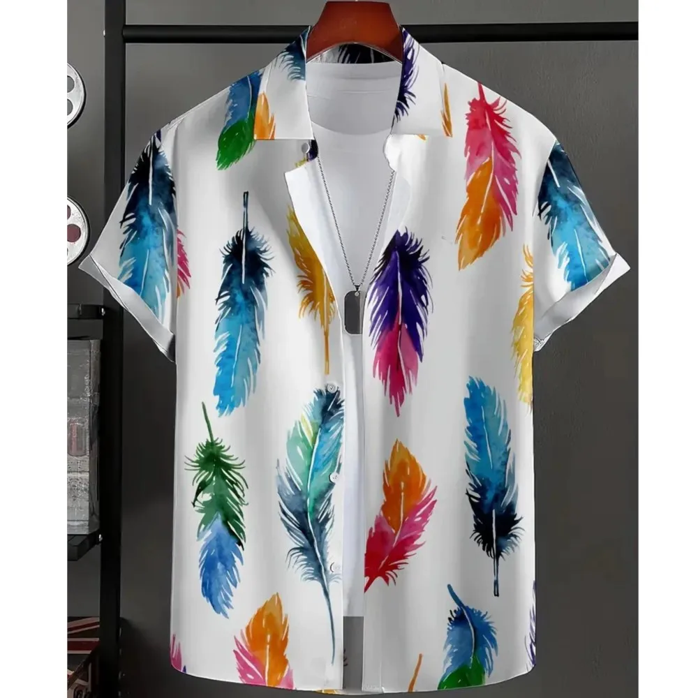 2026 Casual Camisas Masculina Men's Shirts Men's T-shirts Menswear Clothing Commuting Business Daily Solid Color Printed Fashion