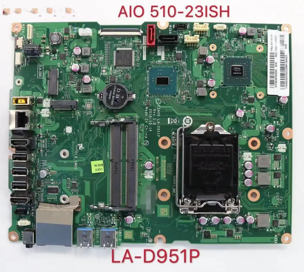 

LA-D951P for AIO 510-23ISH Lenovo Motherboard Placa-mãecom CPU:H110 GPU:940MX 2G FRU: 00uw378 00UW379 100% Test Ok