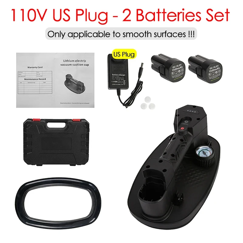 220kg Belasting Industriële Kwaliteit Elektrische Vacuüm Zuignap Zware Lifter Graniet Glazen Tegel Sukkels Lifting Tool 1500mAh Box Pack