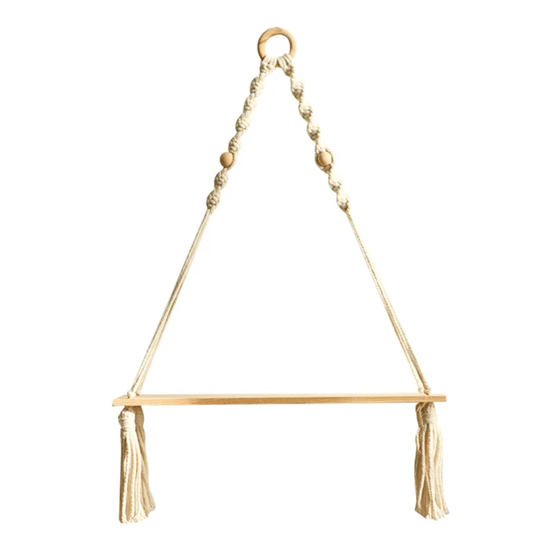 ABJY-Shelf Boho Decor Prateleiras na parede Decoração de madeira para quarto e sala de estar