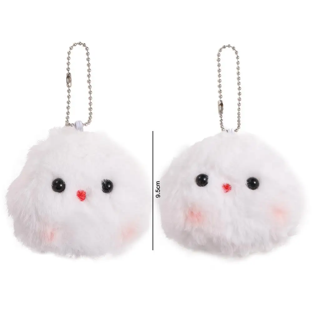 PP Cotton White Ghost Keychain Fluffy Plush Ghost Doll Anime Keyring Cartoon Halloween Stuffed Doll Key Chain Bag Accessories