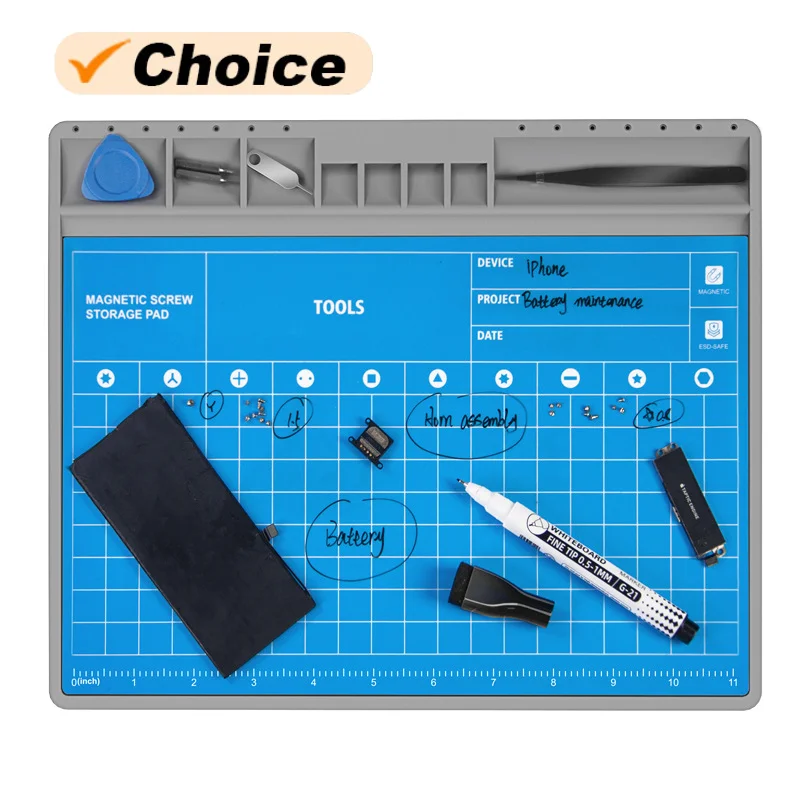 

TE-712 Universal Silicone Working Mat For Mobile Phone Maintenance Good Flexibility Anti-slip Welding Repair Pad