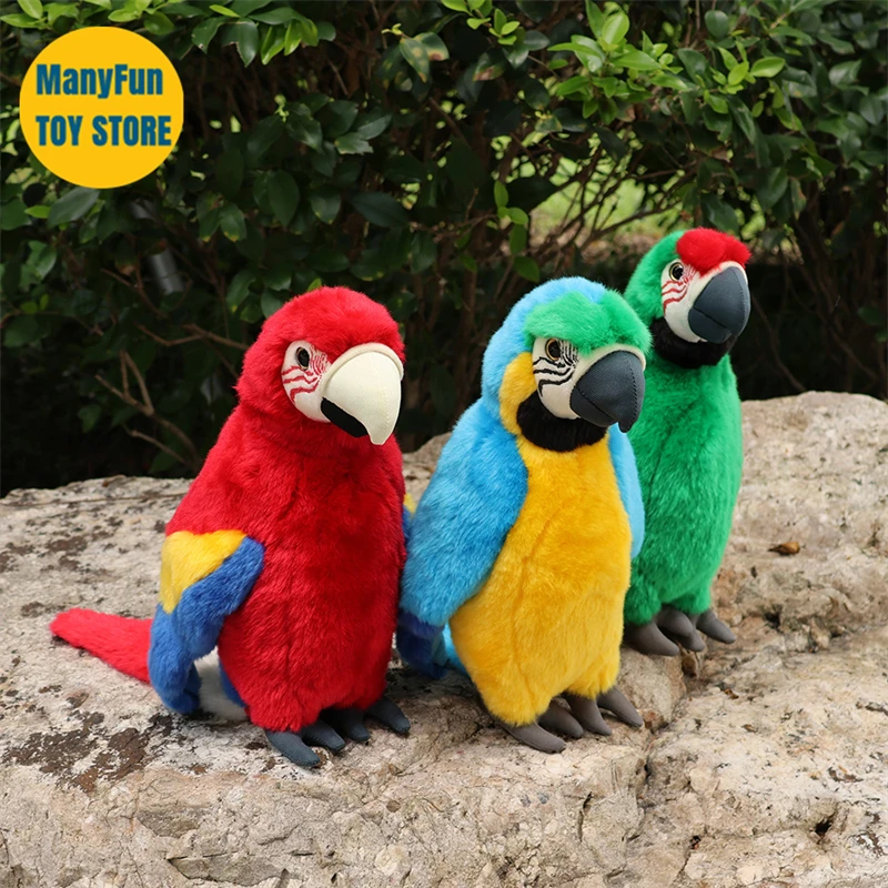 Realistic Macaw High Fidelity Plushie Military Macaw Plush Toys Lifelike Animals Simulation Stuffed Doll Kawai Toy Gifts For Kid