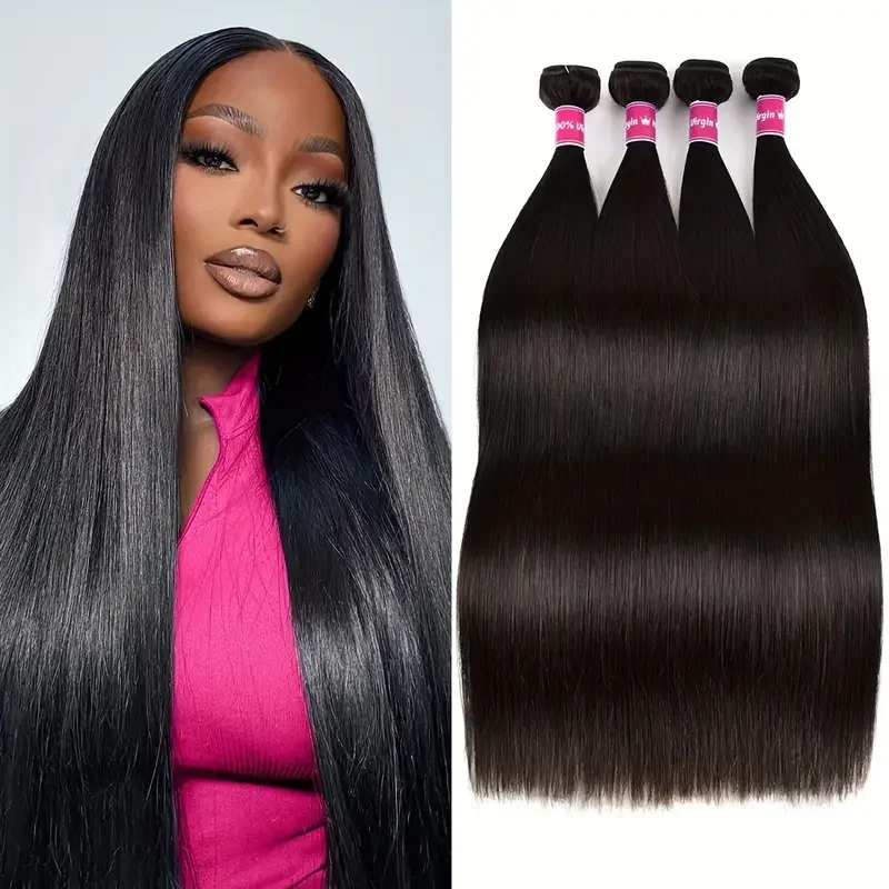 32 36 38 40 inches Long Human Hair Bundles brazilian Straight Hair Bundles 3/4 PCS Thick Natural Remy 100% Human Hair wigs