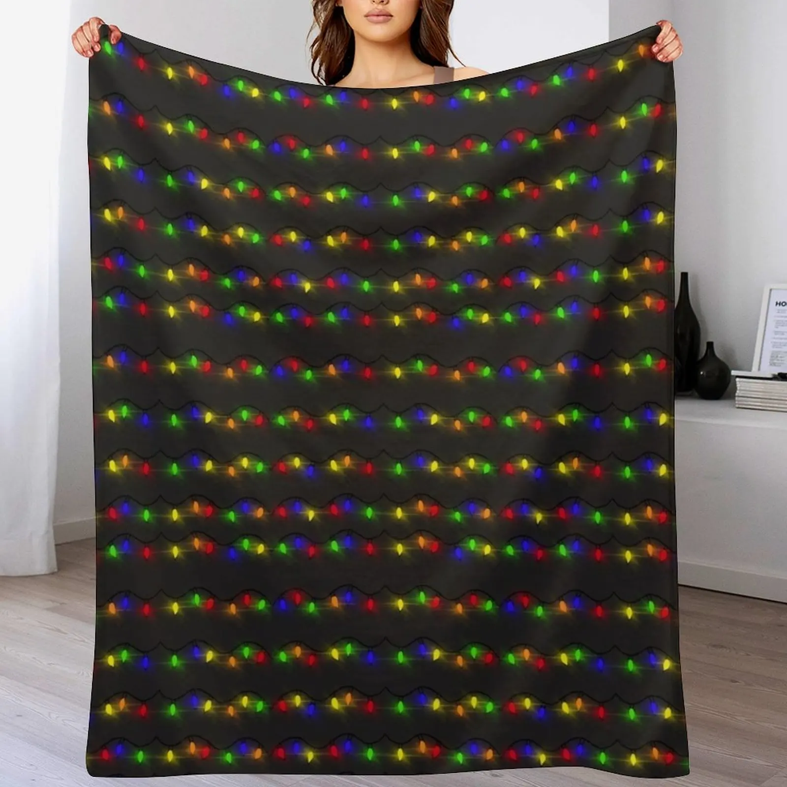 Twinkling Christmas Lights Throw Blanket