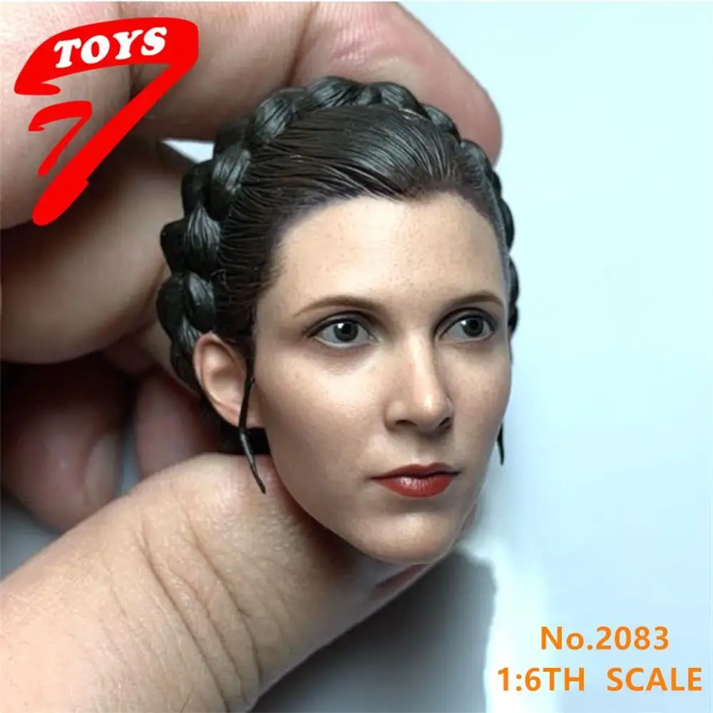 1/6 Princess Leia Head Sculpt Carrie Fisher Head Carving Model Fit 12 ''Female Action Figure Body