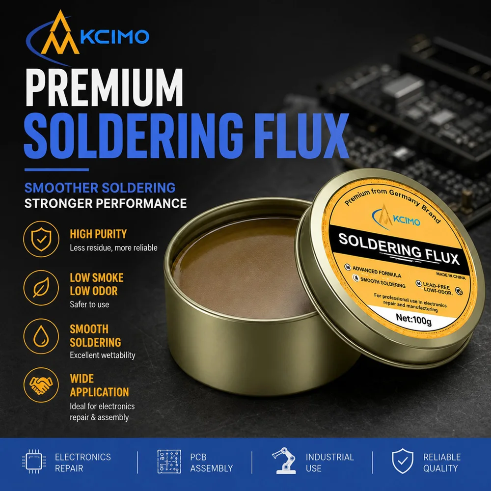 Kcimo1Pc Low Residue Rosin Base Soldering Aid Grease Solder Flux Paste For PCB Board CPU BGA Chip Soldering Maintenance Work