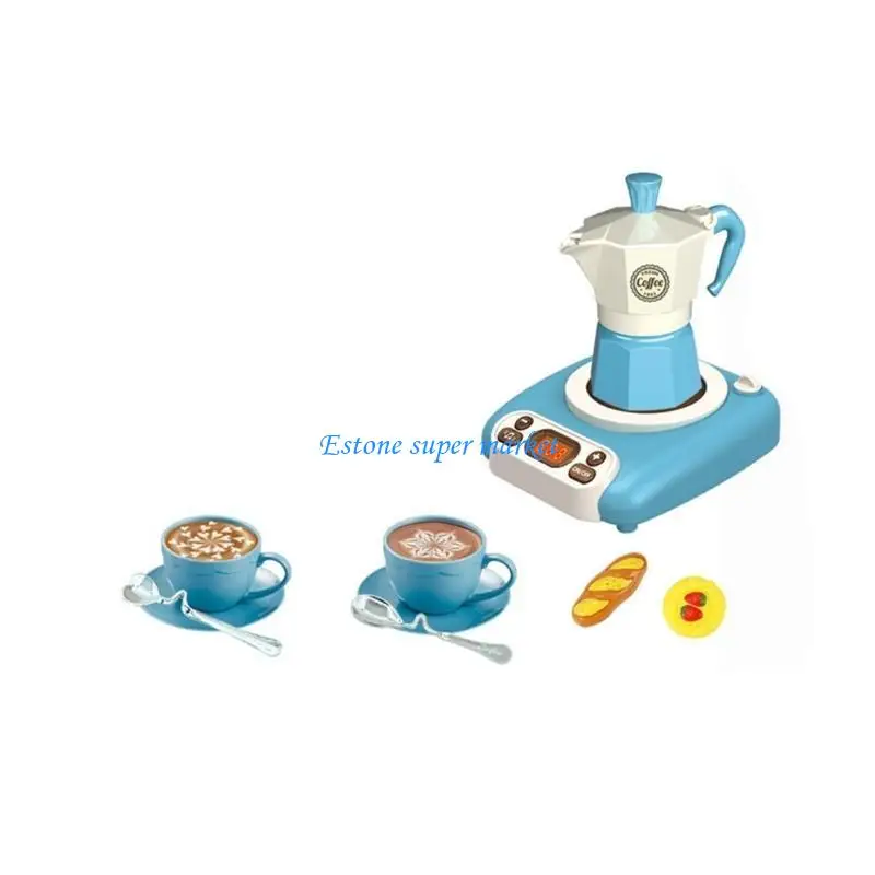 090b Kinder Spielset European Coffee Party Dessert Kaffeetasse Saucer Löffel Pot Set