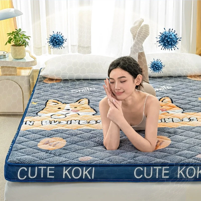 Lamb wool mattress home foldable soft comfortable tatami mat winter thicken warm sleeping pad sponge cushion mattresses