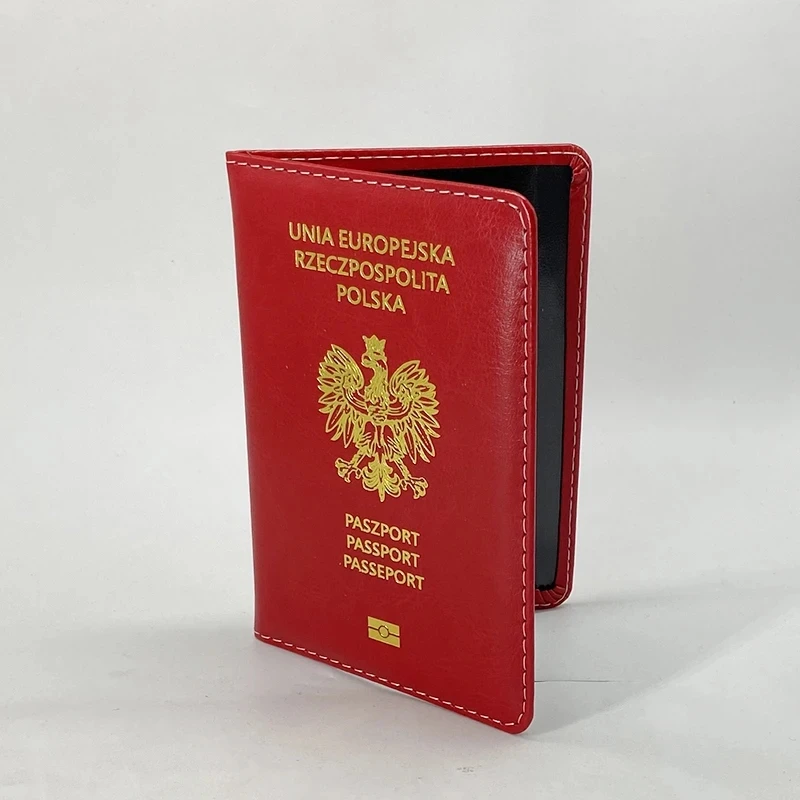 Poland Passport Holder Men Women Leather Polskap Passport Protector Card Case Wallet for Polish Paszport