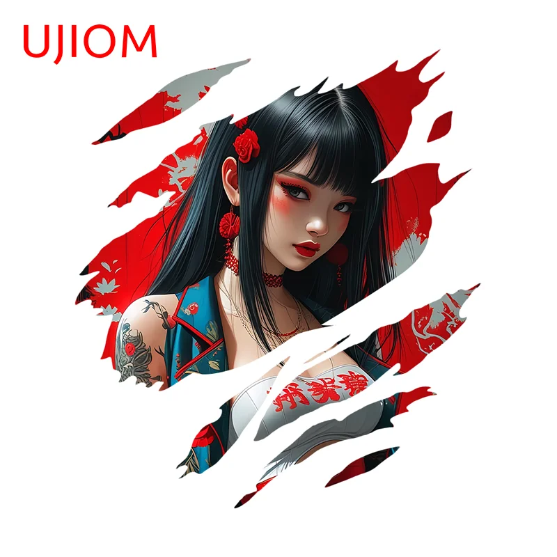 UJIOM Tear Tattoo Girl Wall Sticker Popular Attractive Exquisite Edgy Waterproof Picture Decal Suitable For Smooth Surface