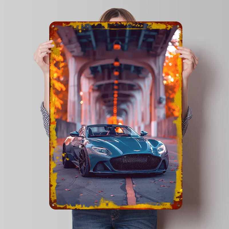 Super Sports Car Martin Vantage Under Tinplate Poster Customized Wall Art Retro Vintage Metal Signs for Fans Decor Room House