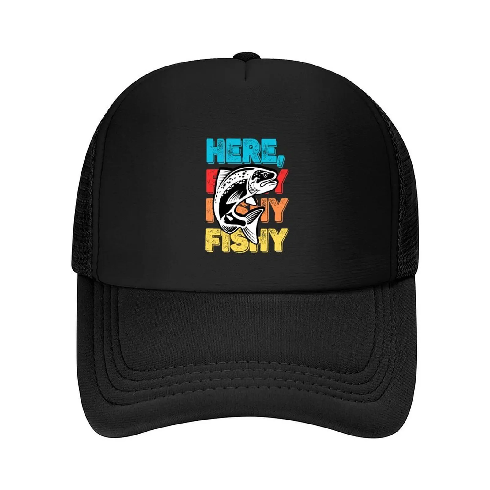 

Cool Funny Vintage Fishing Quote - Here, Fishy, Fishy, Fishy Baseball Cap Big Size Hat Trucker Hat Men's Hats Women's