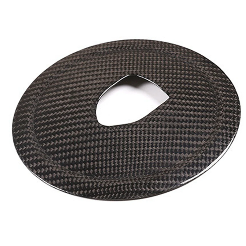 Cubierta de volante de fibra de carbono negra, embellecedor de logotipo circular para Porsche 911 Panamera Cayenne Boxster